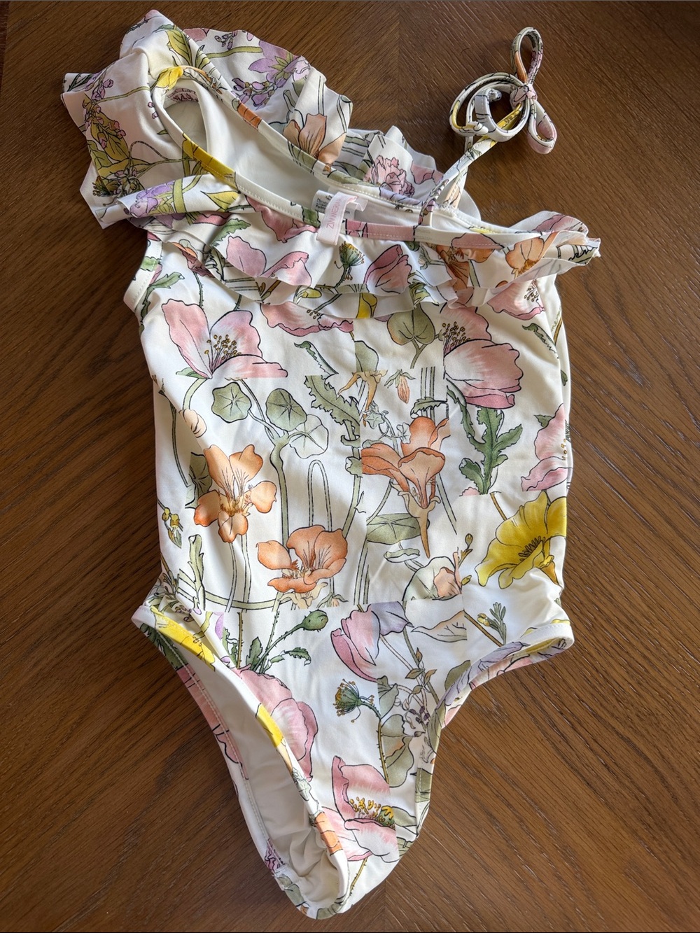 Zimmermann - Girls Floral One-Piece Swimsuit - Cream with Pastel Flowers